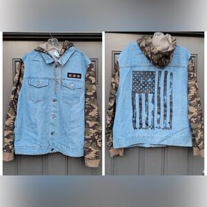 Camo Flag Hoodie Jacket